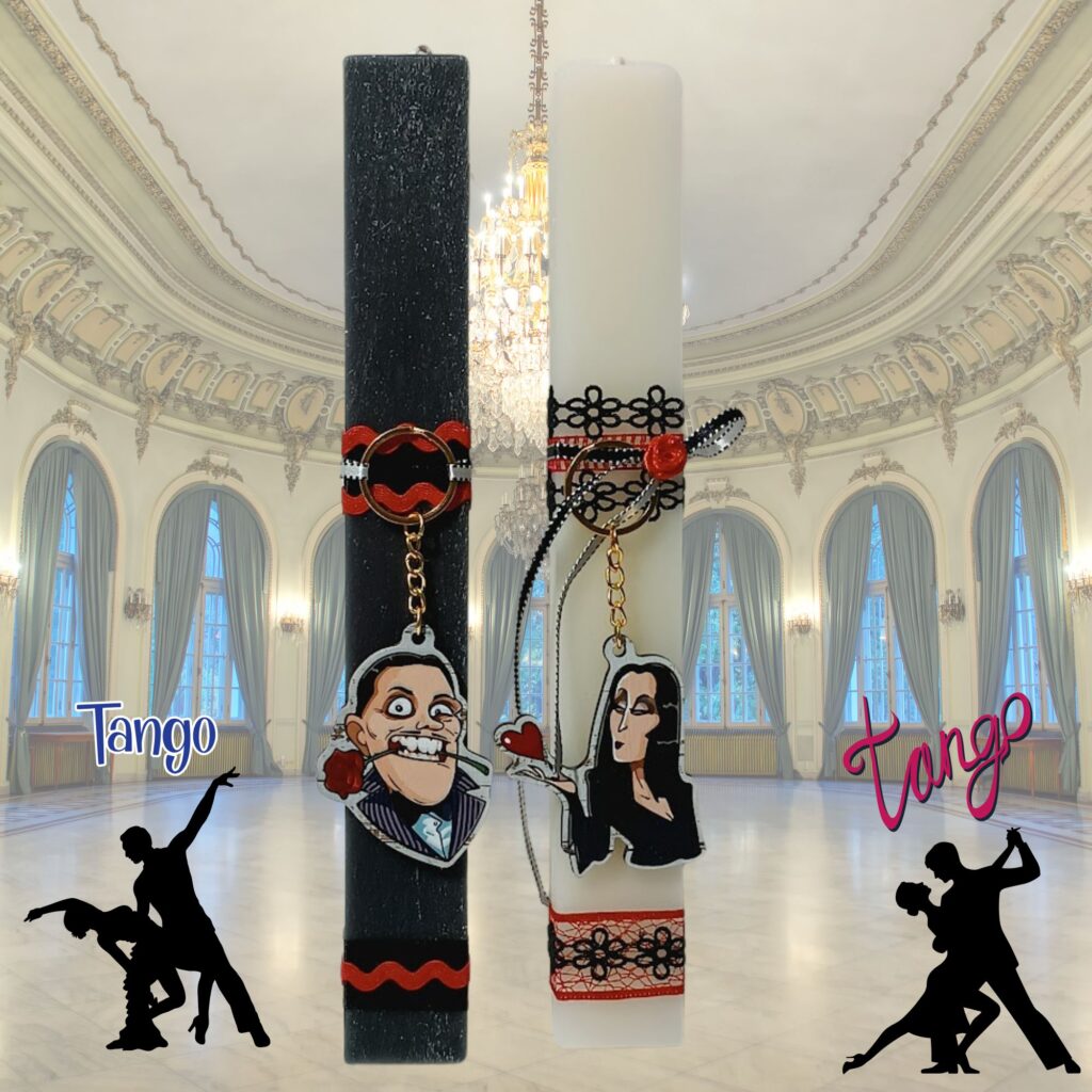 Πασχαλινές λαμπάδες για ζευγάρι Adam's family