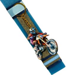 Πασχαλινή λαμπάδα για αγόρι - motocross με μπρελόκ μηχανή