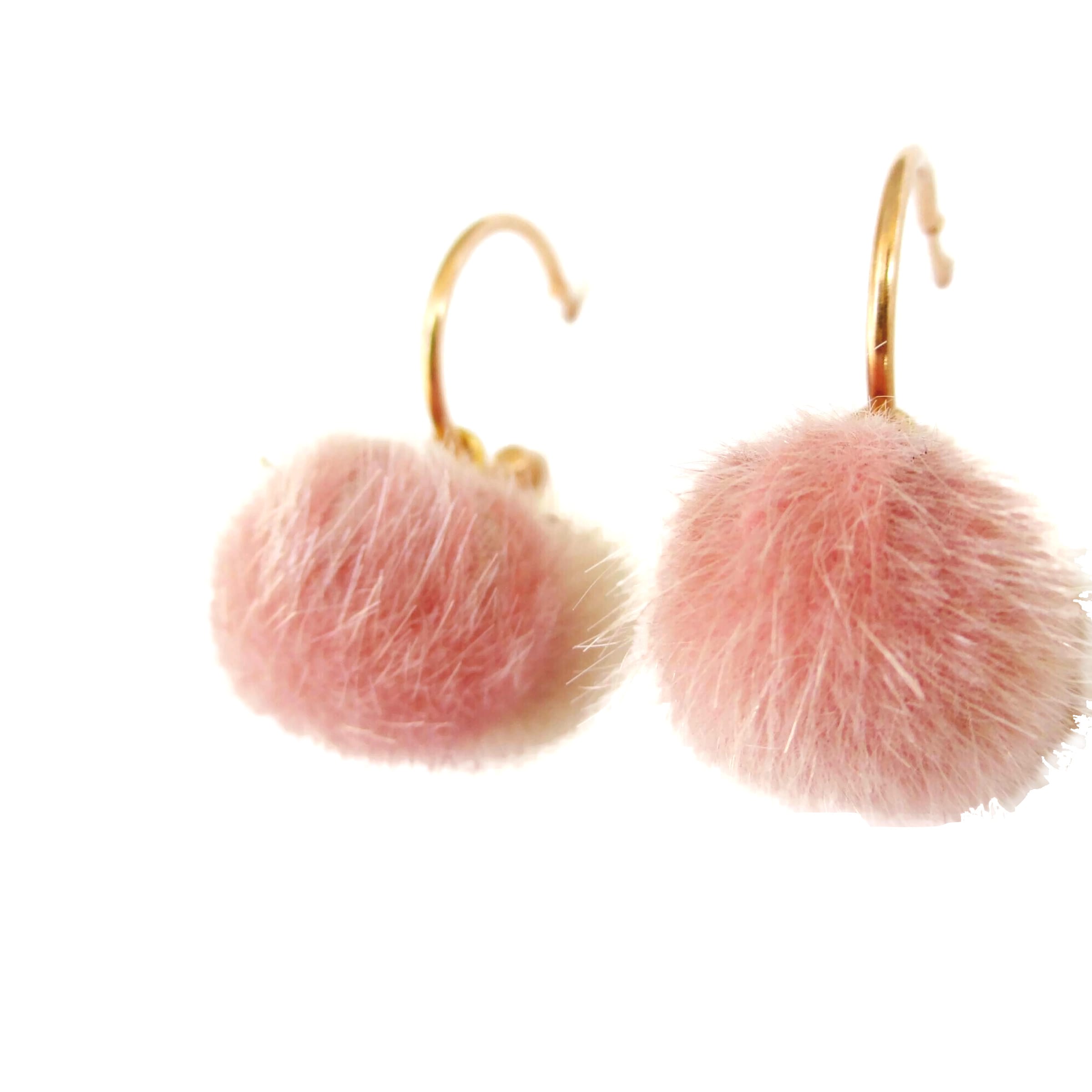 Σκουλαρίκια "Cute Pink Ball" ροζ