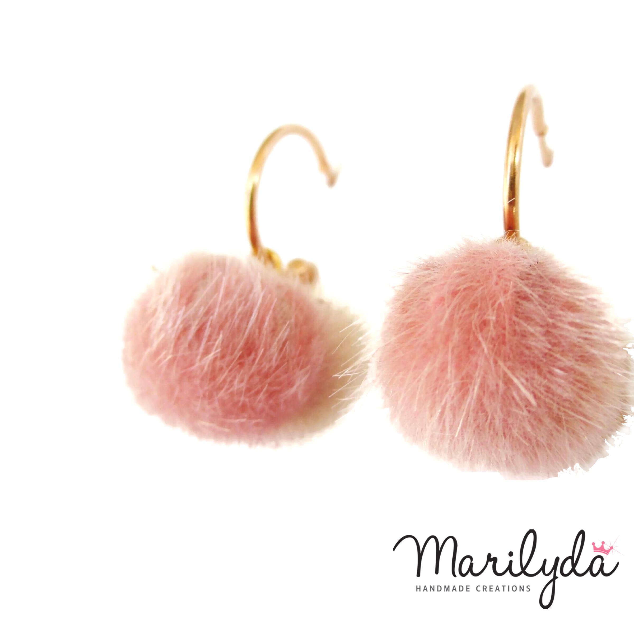 Σκουλαρίκια "Cute Pink Ball" ροζ