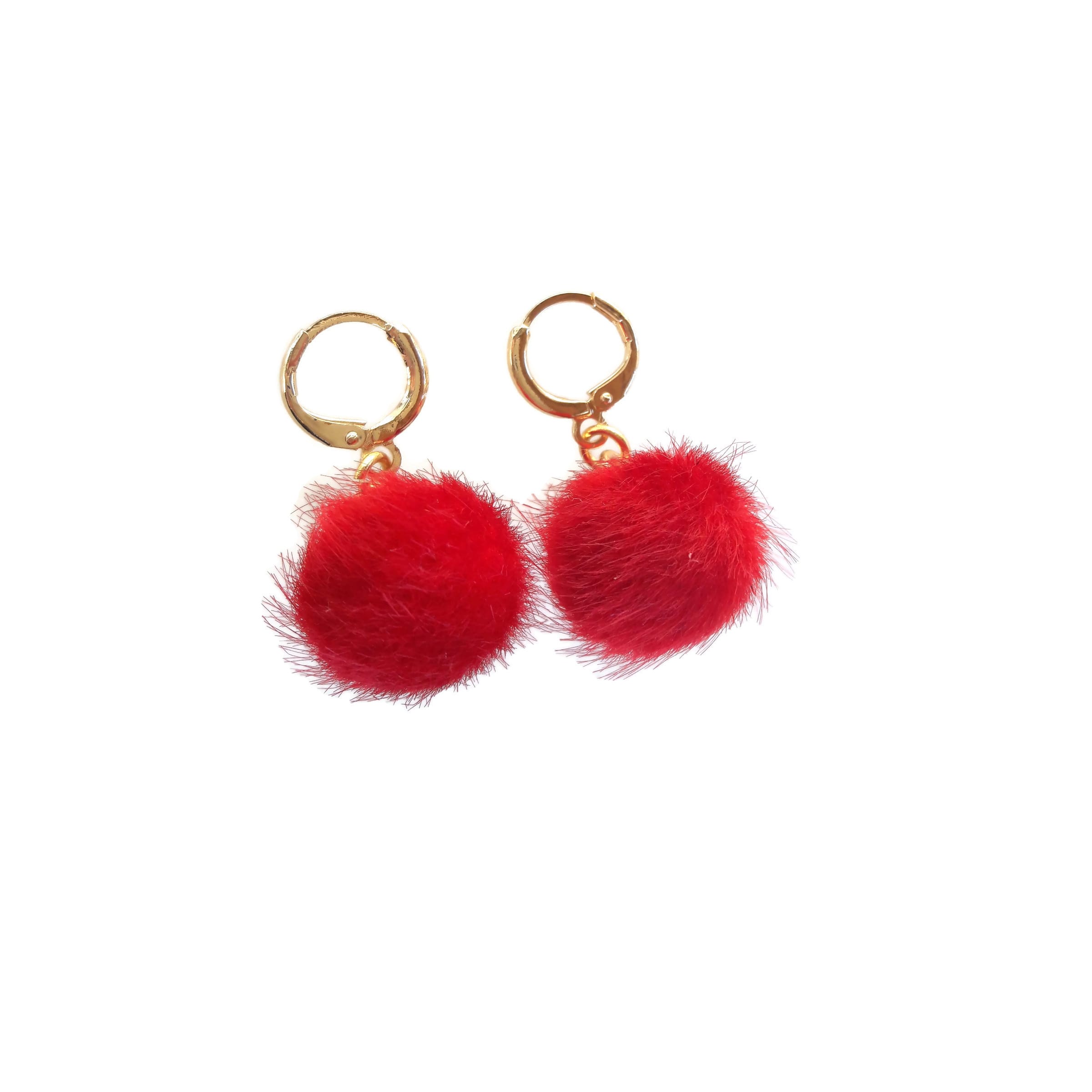 Σκουλαρίκια “Cute Red Pom Pom”