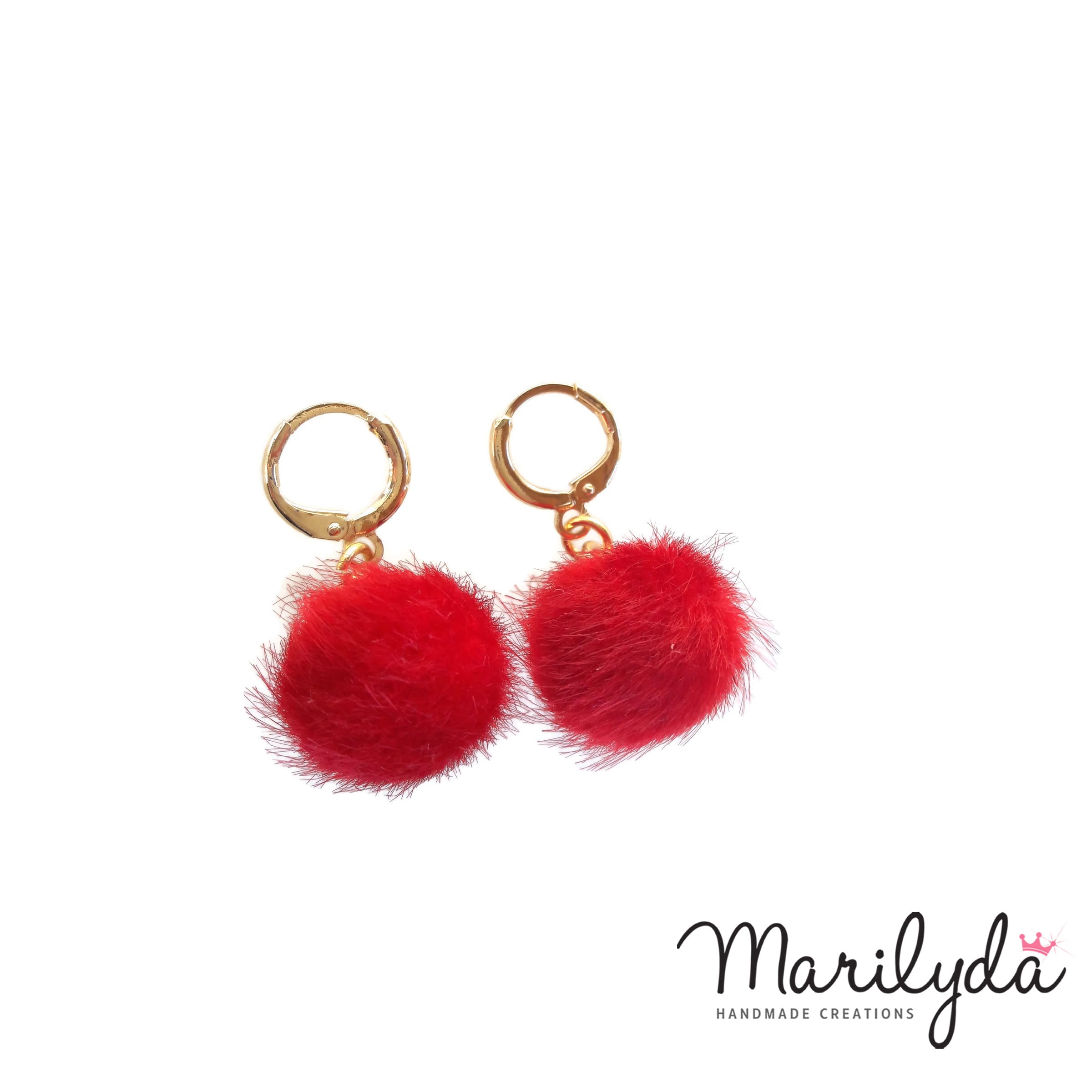 Σκουλαρίκια "Cute Red Pom Pom"