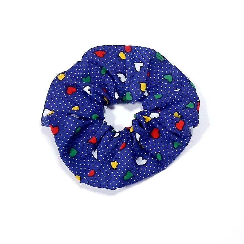 Scrunchie – Λαστιχάκι μαλλιών | Καρδιές πολύχρωμες