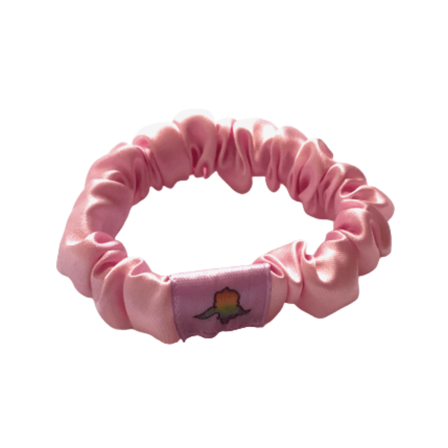 Μικρό σατέν λάστιχο μαλλιών, pink
