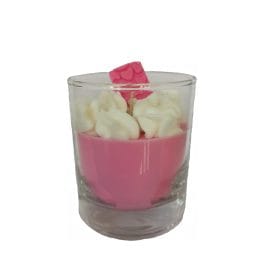 Κερί strawberry milkshake 190γρ σε γυάλινο ποτήρι