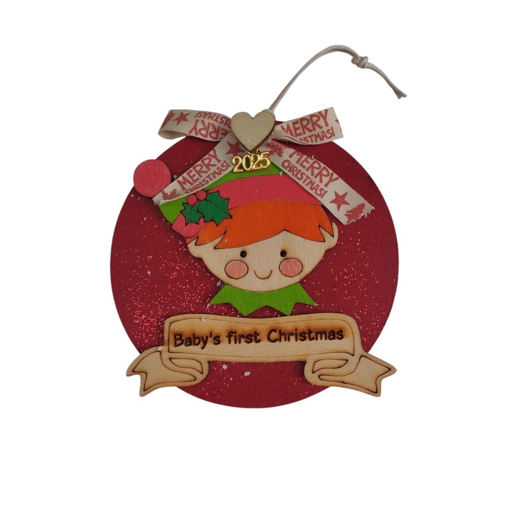 Στολίδι “Baby’s first Christmas” (αγόρι )