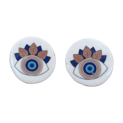 Μάτια στρογγυλά σκουλαρίκια evil eye