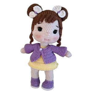Κούκλα πλεκτή χειροποίητη, amigurumi, ύψους 26 εκ. “Έλενα”